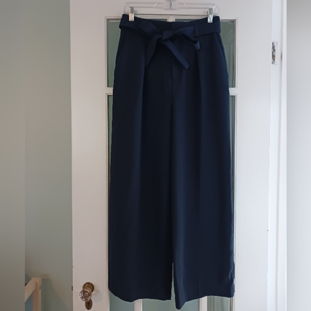 Uniqlo High Rise Ribbon Wide Leg Pants